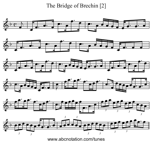 Bridge of Brechin [2], The - staff notation