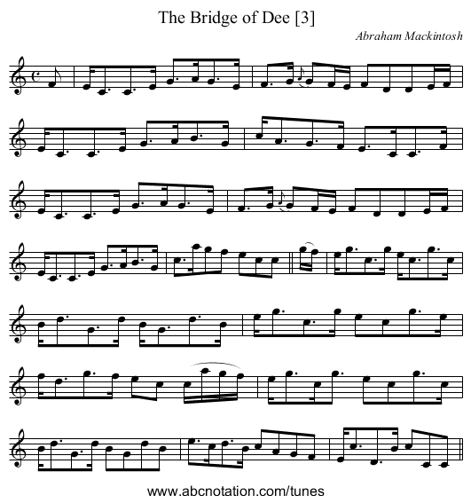 Bridge of Dee [3], The - staff notation