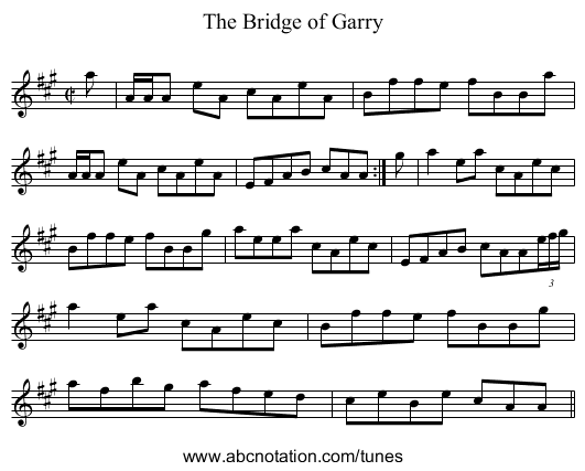 Bridge of Garry, The - staff notation
