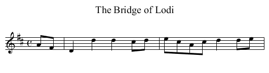 Bridge of Lodi, The - staff notation