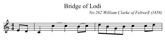 Bridge of Lodi - staff notation
