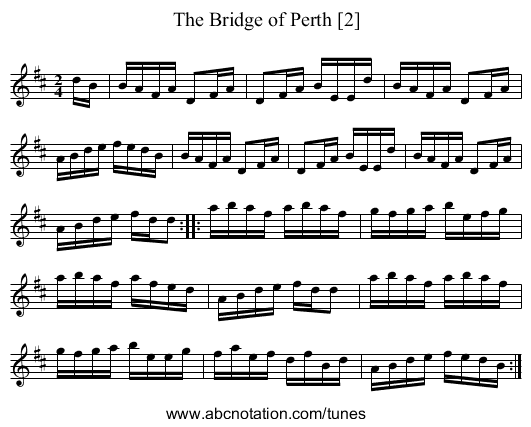 Bridge of Perth [2], The - staff notation