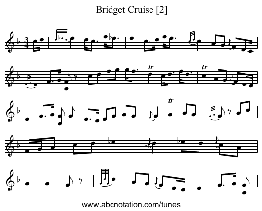 Bridget Cruise [2] - staff notation