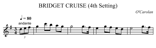 BRIDGET CRUISE (4th Setting) - staff notation