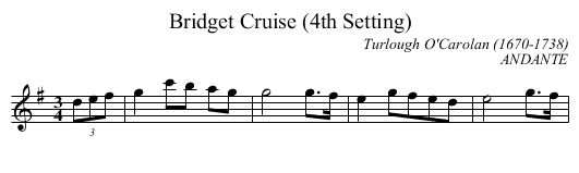 Bridget Cruise (4th Setting) - staff notation