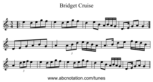 Bridget Cruise - staff notation