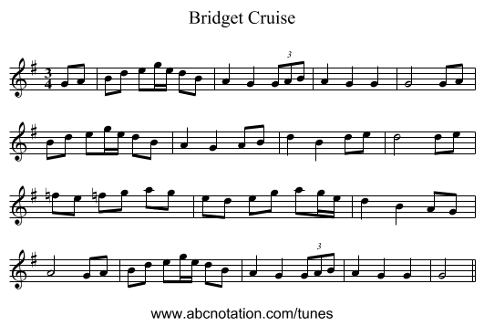 Bridget Cruise - staff notation