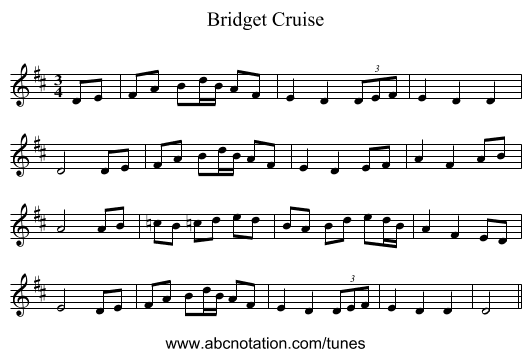 Bridget Cruise - staff notation