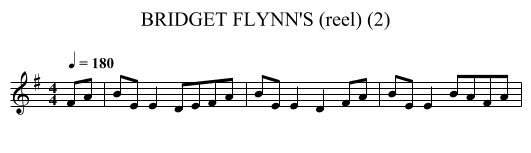 BRIDGET FLYNN'S (reel) (2) - staff notation