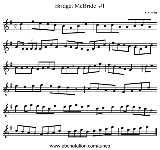 Bridget McBride  #1 - staff notation