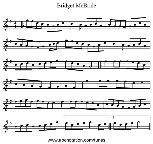 Bridget McBride - staff notation