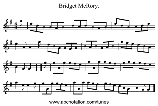 Bridget McRory. - staff notation