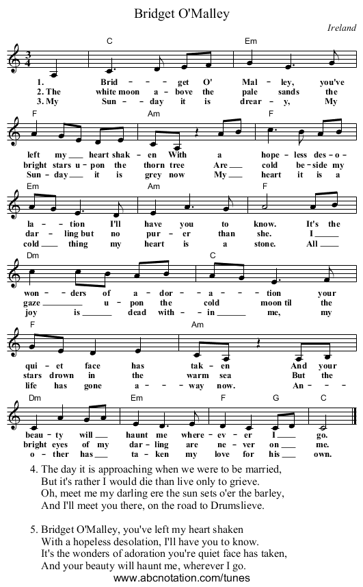 Bridget O'Malley - staff notation