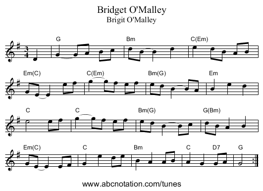 Bridget O'Malley - staff notation