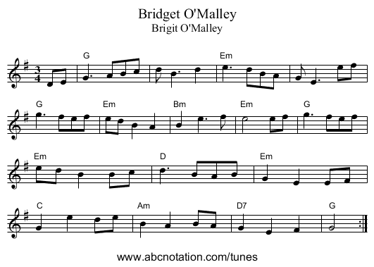 Bridget O'Malley - staff notation