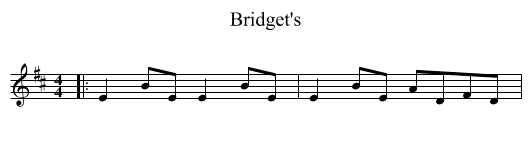 Bridget's - staff notation