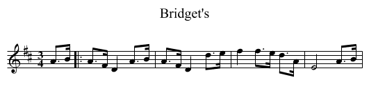 Bridget's - staff notation
