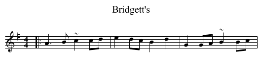 Bridgett's - staff notation