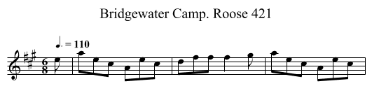 Bridgewater Camp. Roose 421 - staff notation