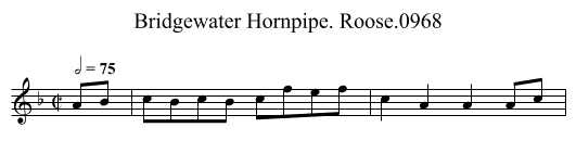 Bridgewater Hornpipe. Roose.0968 - staff notation