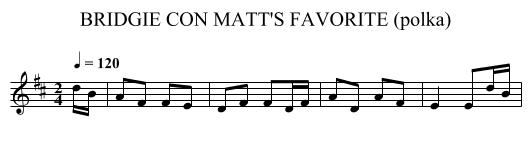 BRIDGIE CON MATT'S FAVORITE (polka) - staff notation