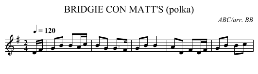 BRIDGIE CON MATT'S (polka) - staff notation