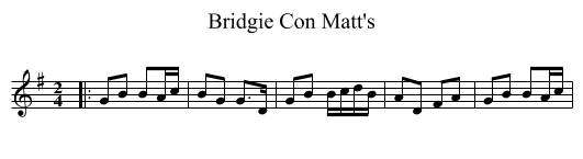 Bridgie Con Matt's - staff notation