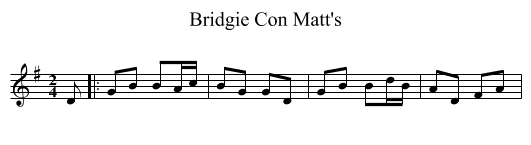 Bridgie Con Matt's - staff notation