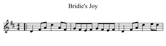 Bridie's Joy - staff notation