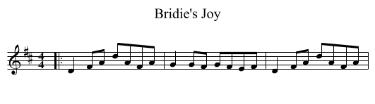 Bridie's Joy - staff notation