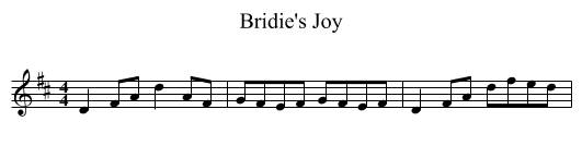 Bridie's Joy - staff notation