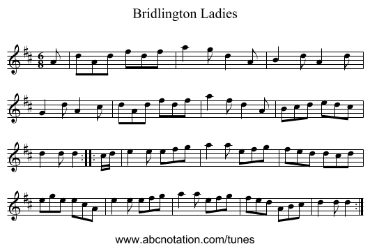 Bridlington Ladies - staff notation