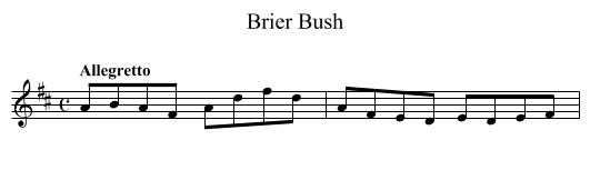 Brier Bush - staff notation