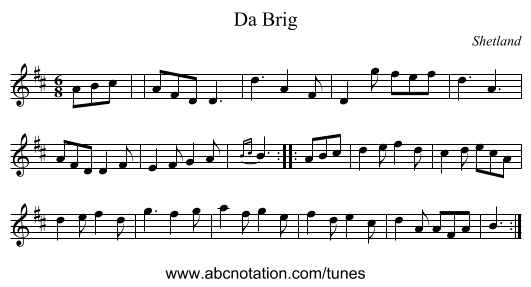 Brig, Da - staff notation