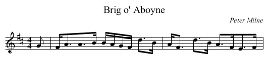 Brig o' Aboyne - staff notation