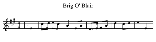 Brig O' Blair - staff notation