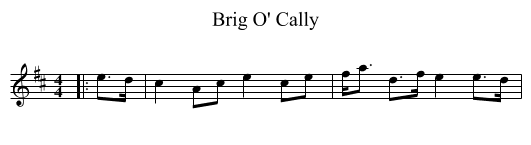Brig O' Cally - staff notation