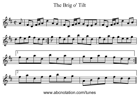 Brig o' Tilt, The - staff notation