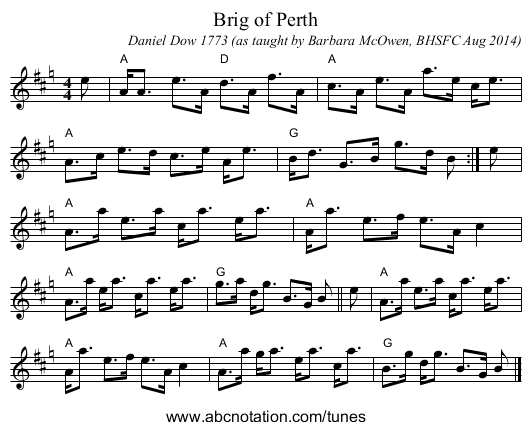 Brig of Perth - staff notation