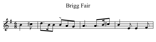 Brigg Fair - staff notation