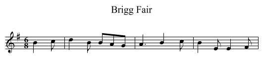 Brigg Fair - staff notation