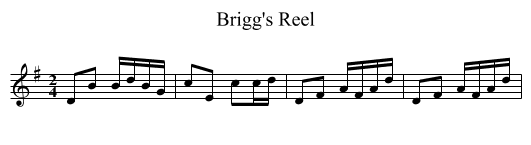 Brigg's Reel - staff notation