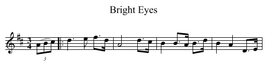 Bright Eyes - staff notation