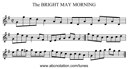 BRIGHT MAY MORNING, The - staff notation