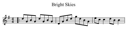 Bright Skies - staff notation