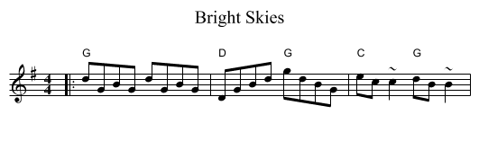 Bright Skies - staff notation