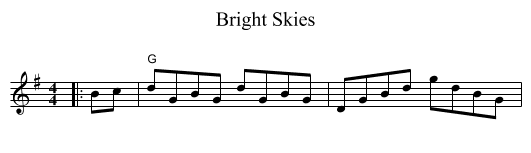 Bright Skies - staff notation