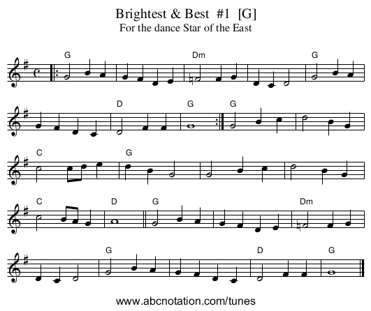 Brightest & Best  #1  [G] - staff notation