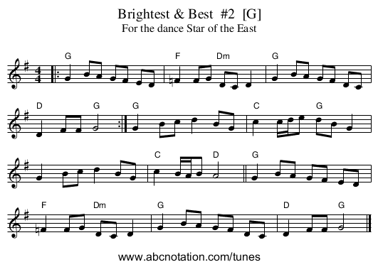Brightest & Best  #2  [G] - staff notation