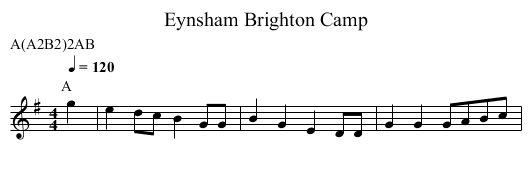 Brighton Camp, Eynsham - staff notation